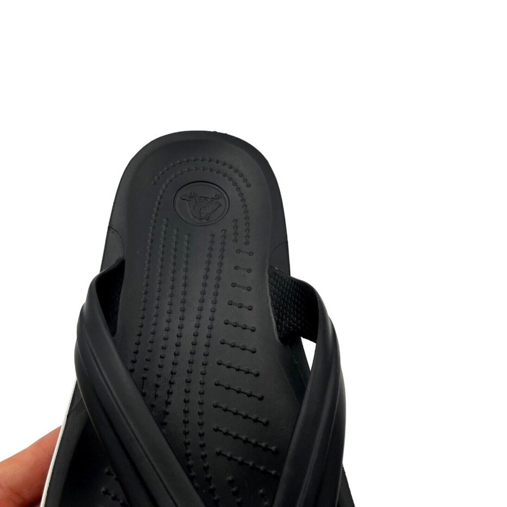 Crocs Men's Flip‎ Flop Sandal Size 9 Black Water Friendly Lightweight & Comfy - Picture 7 of 16